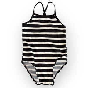 Old Navy Black and White Striped Girls Toddler/Infant Swimsuit